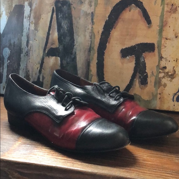 Dolce Vita Shoes - Dolce Vita Leather Saddle Loafers Red Black